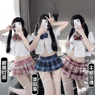 姬Gill：做你的猫今夜毕业啦jk制服黑丝套装女夏季学院风短裙白丝