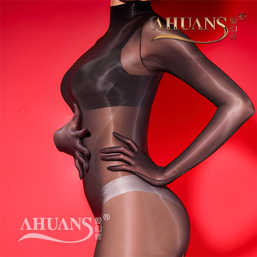 爱幻丝「姬」油亮5d紧身衣五指长袖极光油亮黑丝蝉翼连体衣性感女