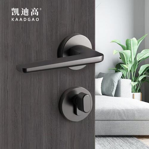 北欧黑色磁吸静音室内卧室门锁