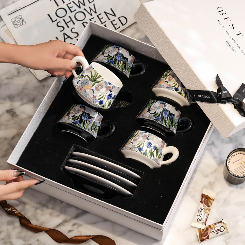 漫时光咖啡杯子高档精致下午茶陶瓷杯碟套装轻奢高颜值新婚礼盒装