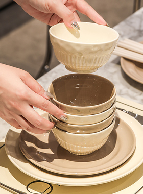 陶瓷吃饭碗家用釉下彩特别好看的汤碗新款面碗高级感轻奢餐具组合