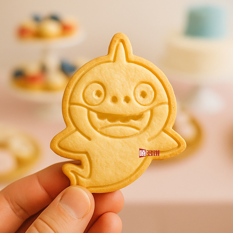 卡通鲨鱼饼干模具可爱章鱼螃蟹黄油曲奇diy3d立体按压式烘焙工具