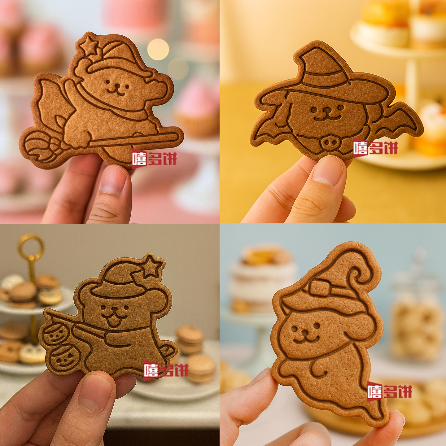 万圣节线条狗可爱饼干模具黄油曲奇diy卡通小狗按压烘焙工具压模