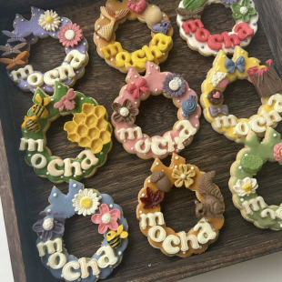 圣诞花环饼干模具宠物烘焙3d立体diy切模家用压模工具一体成型磨