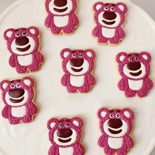 3D草莓熊糖霜饼干模具网红草莓熊