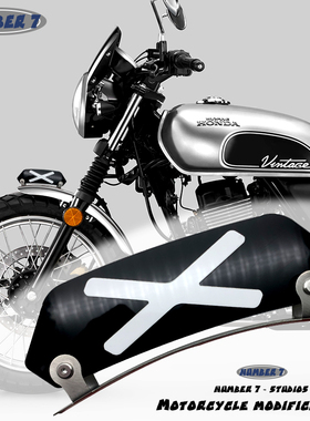 适用于本田CGX150 CL300 CB190TR摩托车改装个性挡泥板风刀装饰牌