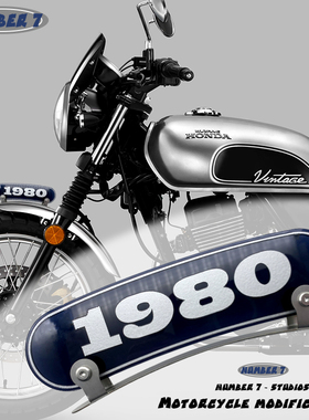 适用于本田CGX150 NS125LA NS150LA定制个性复古挡泥板风刀装饰牌