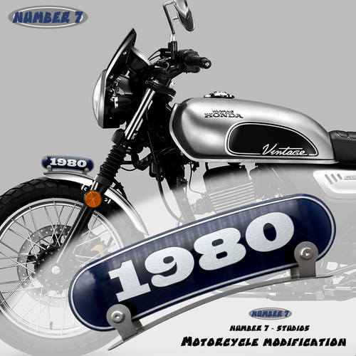 适用于本田CGX150 NS125LA NS150LA定制个性复古挡泥板风刀装饰牌