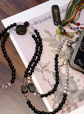 国风超美可斜挎背背链宋锦包包装饰手机链多戴项链国风装饰