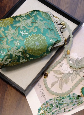 新中式国风复古绿玉项链葫芦流苏民族风轻奢百搭包包斜挎项链链