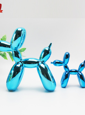 跨境爆款电镀气球狗摆件潮玩创意家居新婚客厅树脂工艺品直供