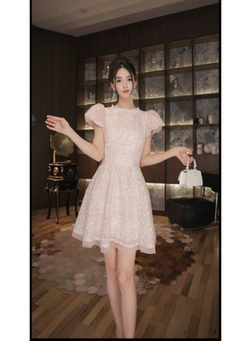 七爷定制 国内设计师品牌 显瘦气质重工连衣裙45159