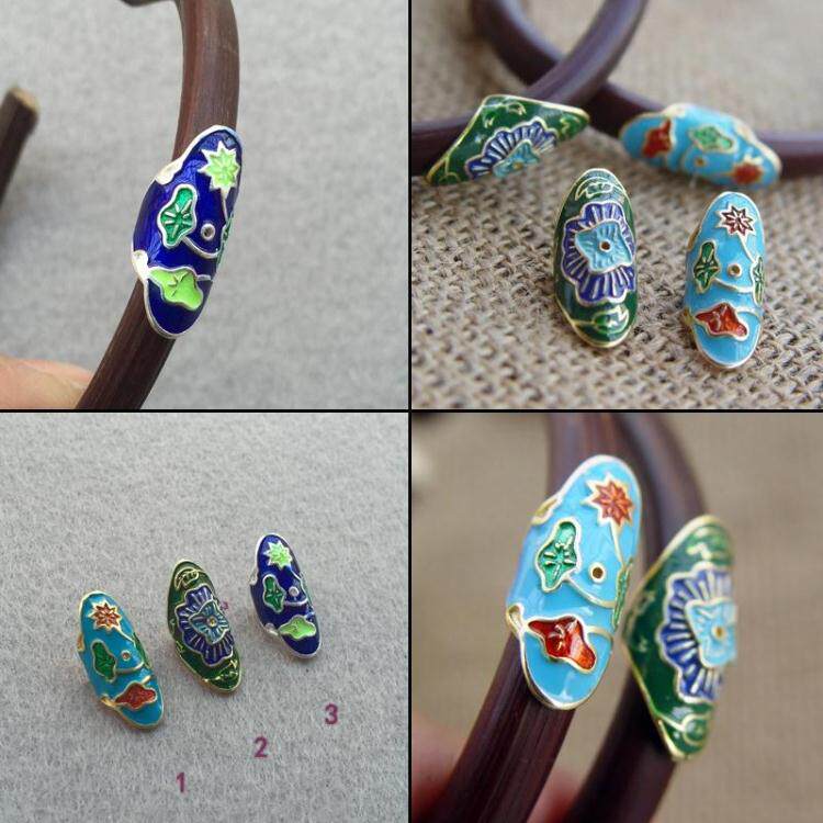 鸡血藤木手镯子景泰蓝苗银包手镯银片diy金刚藤包银彩色雕花配饰