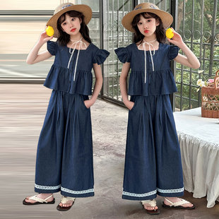 女童夏季套装外穿2026新款女孩洋气时髦夏装中大童韩版休闲两件套