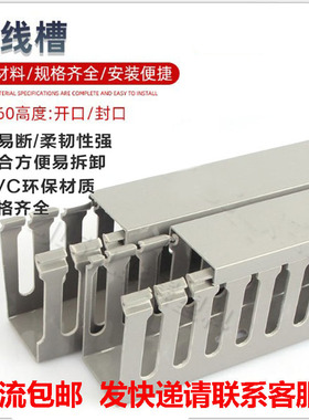正利线槽【包邮送货上门】H60明装阻燃塑料配电柜控制箱电缆卡线