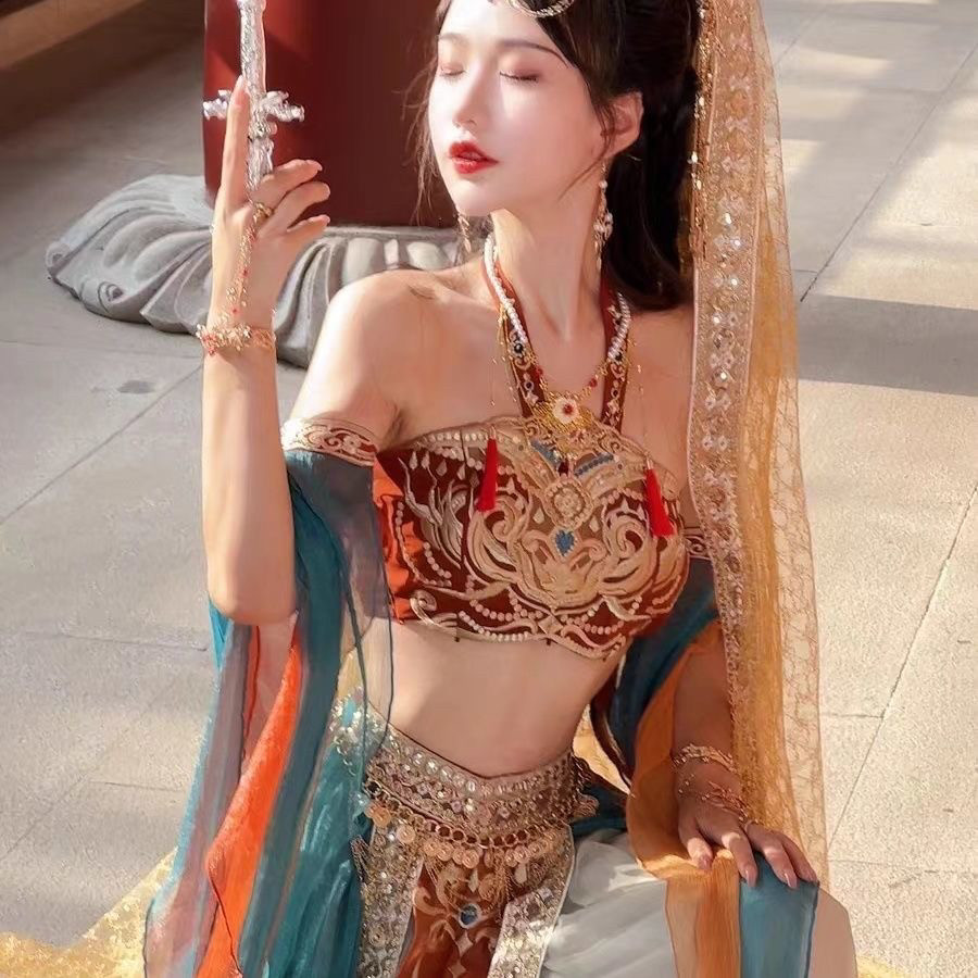 出租异域风汉服敦煌飞天重工日常款刺绣西域少女中秋表演舞蹈演出,女装/女士精品,汉服套装,淘宝优惠券,粉丝福利购,淘宝优惠卷