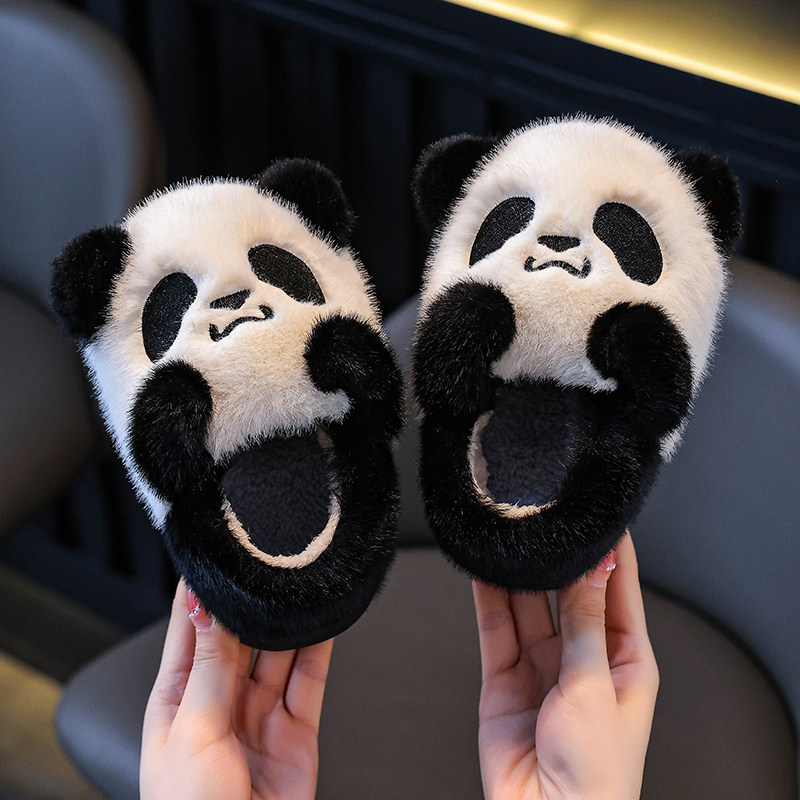 儿童棉拖鞋冬男童毛毛拖鞋女孩宝宝棉鞋小孩中小童家居室内鞋包跟