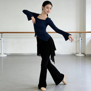 现代舞练功服女2026新款舞蹈服长袖修身显瘦古典舞形体基训服套装