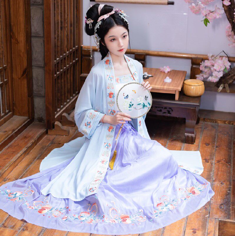 桃萦【衣品汉】高端原创宋制汉服 重工精致刺绣齐腰裙三件套