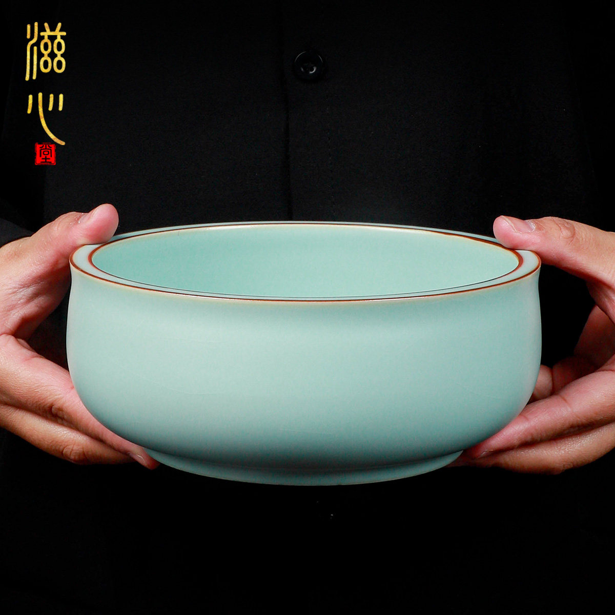 章再守汝窑开片可养茶杯水洗茶碗