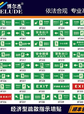 自发光消防标示夜光楼梯经济型疏散指示墙贴小心台阶SETON赛盾