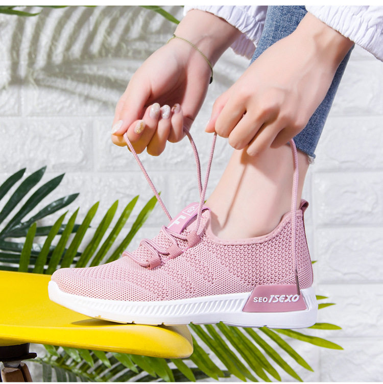 woman shoes2019跨境新款运动鞋女爆款飞织前系带透气休闲鞋 女鞋在类目 女鞋, 低帮鞋中 - 来自Buy2taobao.com提供专业的淘宝代购服务