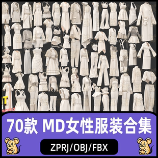 MD女士连衣裙子吊带上衣礼服外套西服服装打版zprj工程 clo3d模型