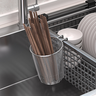 304不锈钢筷子筒壁挂式筷子篓家用新款收纳盒笼桶勺洗碗机沥水架