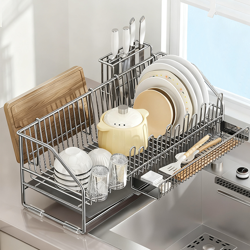 304不锈钢碗架台面窄款沥水架