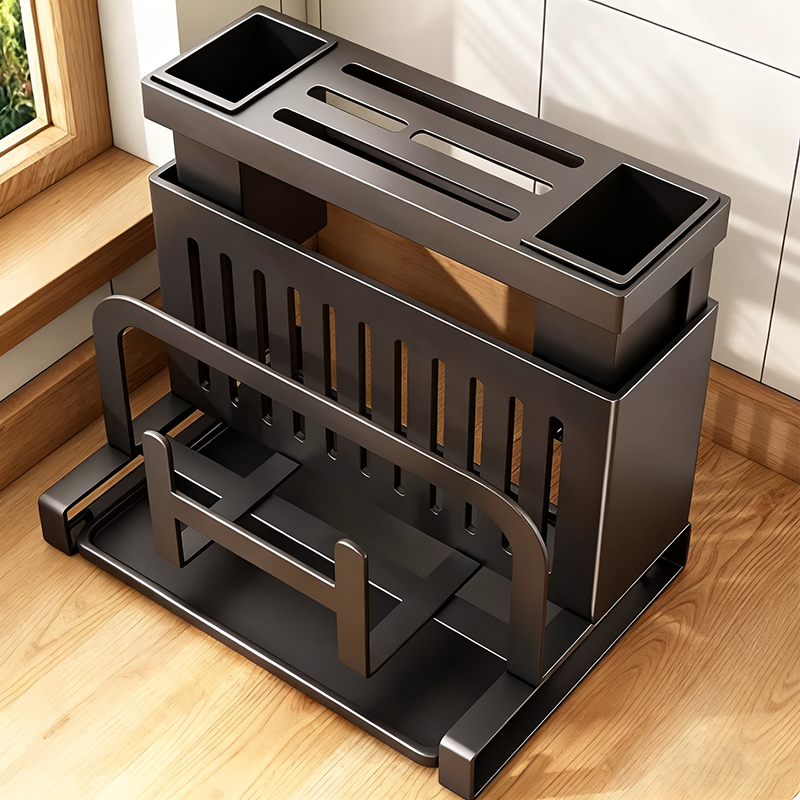 厨房多功能不锈钢刀架菜板置物架