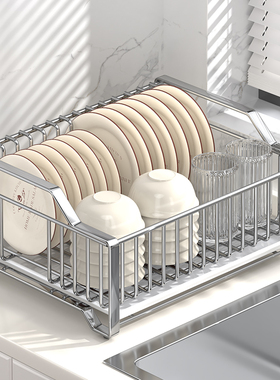 碗碟收纳架沥水碗盘架不锈钢碗架厨房置物架放碗筷碟子盘子沥水篮