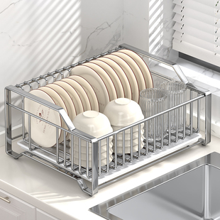 碗碟收纳架沥水碗盘架不锈钢碗架厨房置物架放碗筷碟子盘子沥水篮