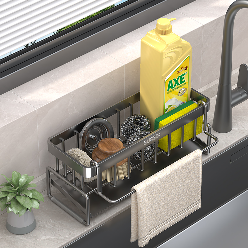 厨房水槽304不锈钢收纳沥水架