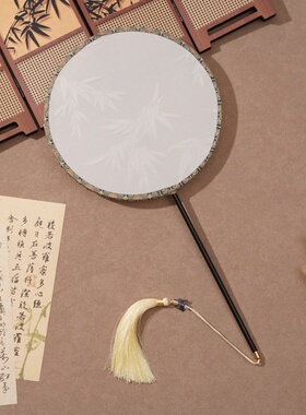 宋锦团扇织锦缎绣花团扇便携扇子
