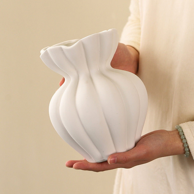 北欧风高档鲜花花瓶现代简约轻奢高颜值客厅桌面水养玫瑰摆件装饰