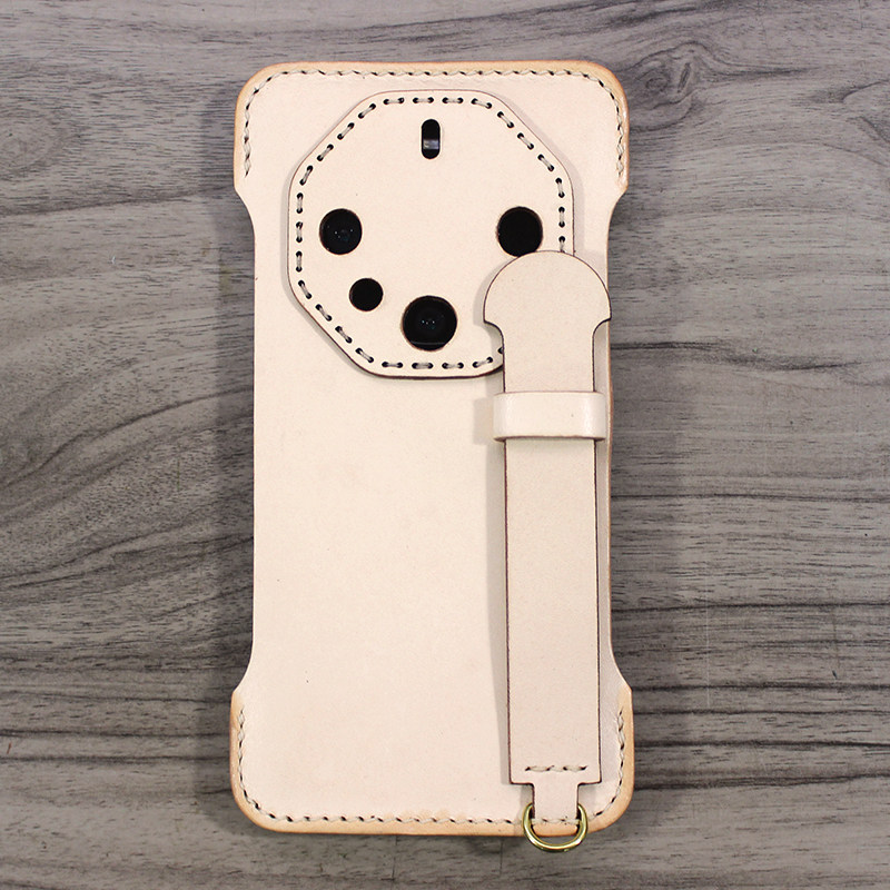 手工定制适配华为mate70Pro 60真皮手机壳纯牛皮保护套半包支架款