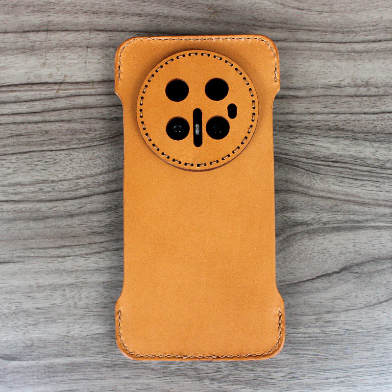 定制适配华为mate80Pro 70rs保时捷手工真皮手机壳纯牛皮保护套