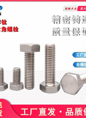 TA2钛外六角螺丝 钛合金外六方螺栓拉钉螺杆M10/M12X25X30X40X100