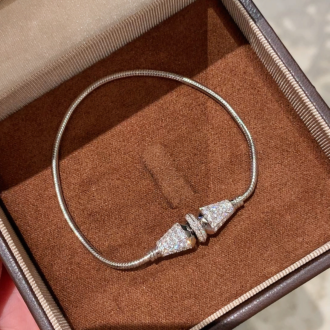 欧美高级感蛇骨手手链通体925纯银鹿晗同款时尚小众设计感手环