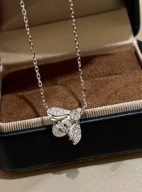 欧美轻奢小蜜蜂项链通体925纯银动物翅膀吊坠锁骨链女珠宝级精工