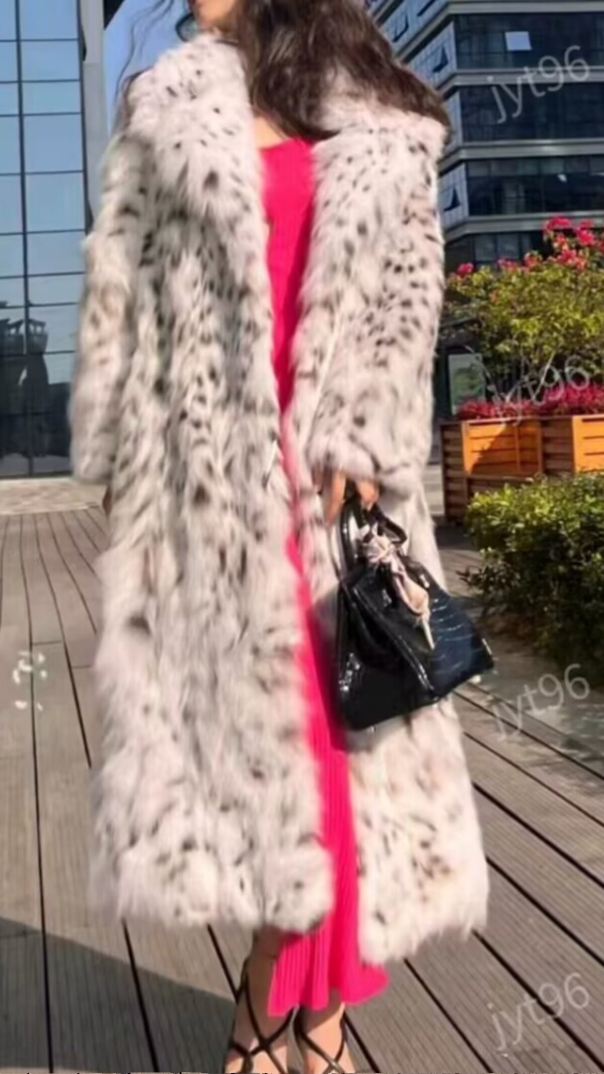 天花版美国山猫长款时尚潮皮草潮