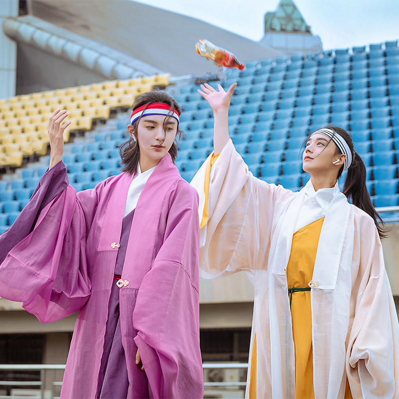 镜水桐光】子佩鹤川句芒明制道袍披风传统男冬汉服长衫大袖大放量