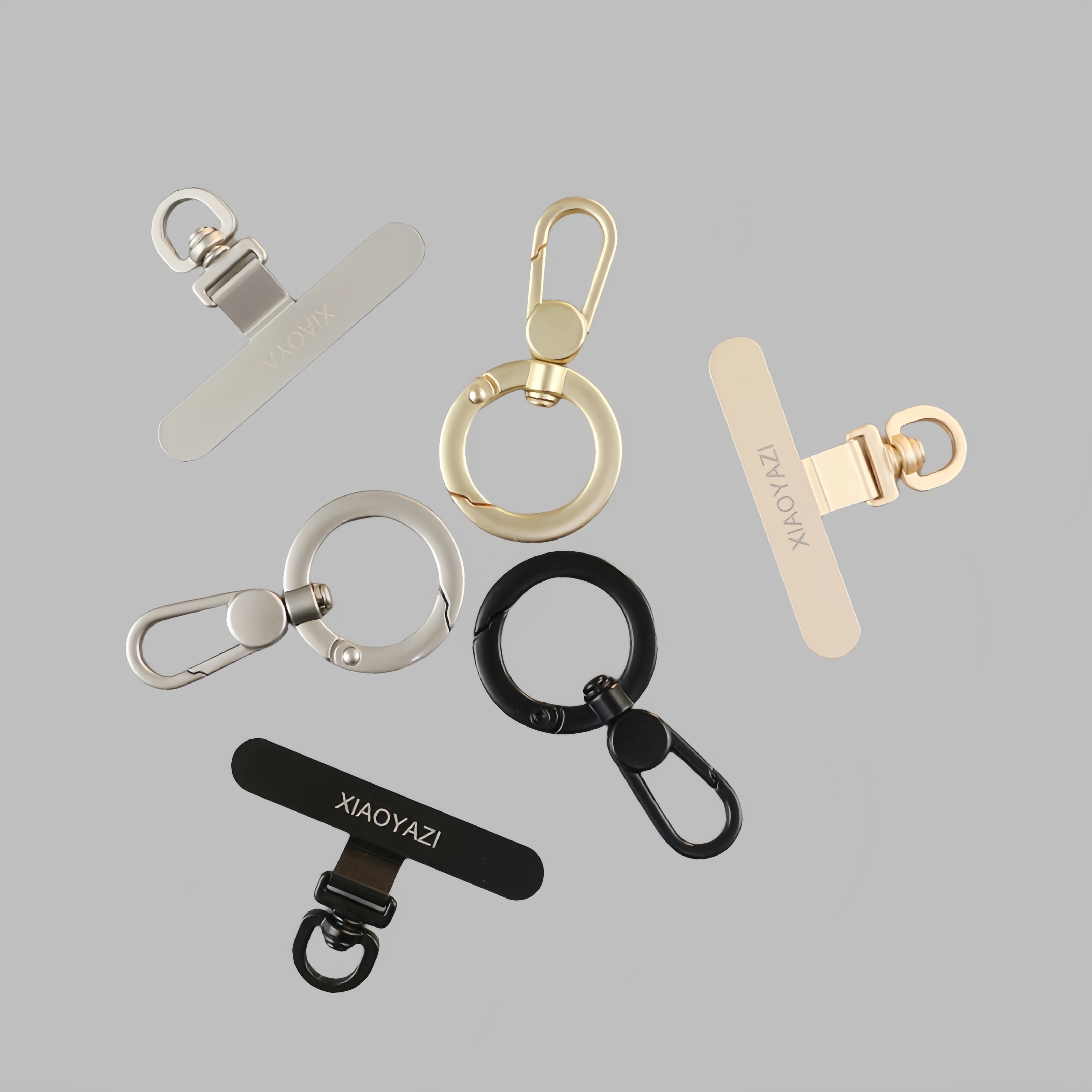 简约时尚超薄不锈钢手机挂绳夹片