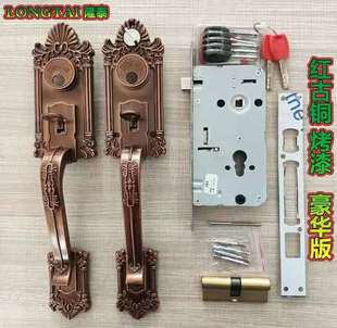 老式铝合金门锁罗普斯金门锁摁压式大门锁加厚铝合金锁家用通用型