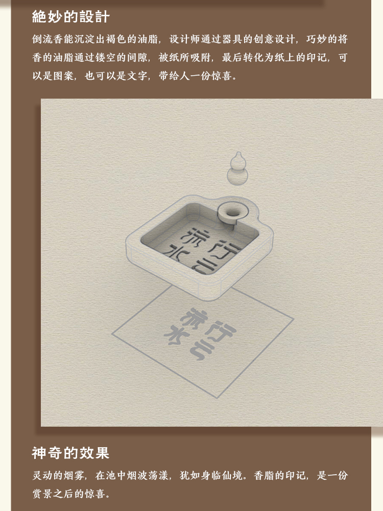 唯诗一池烟云观烟香印倒流香炉创z意印字流香炉倒流香文创礼品