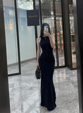 NINASTUDIO【navy藏蓝色】sk!m* tank dress背心款长裙