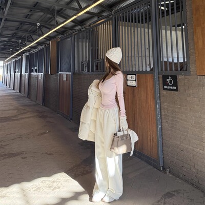 NINASTUDIO  【糯米弯刀裤】新裤型 松紧腰宽松阔腿裤