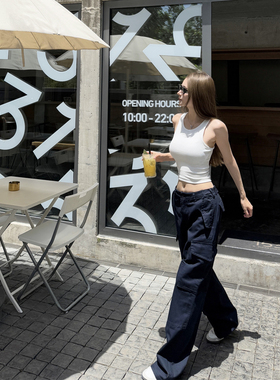 NINASTUDIO 【2025新款】cargo pants 多口袋 藏蓝色工装裤