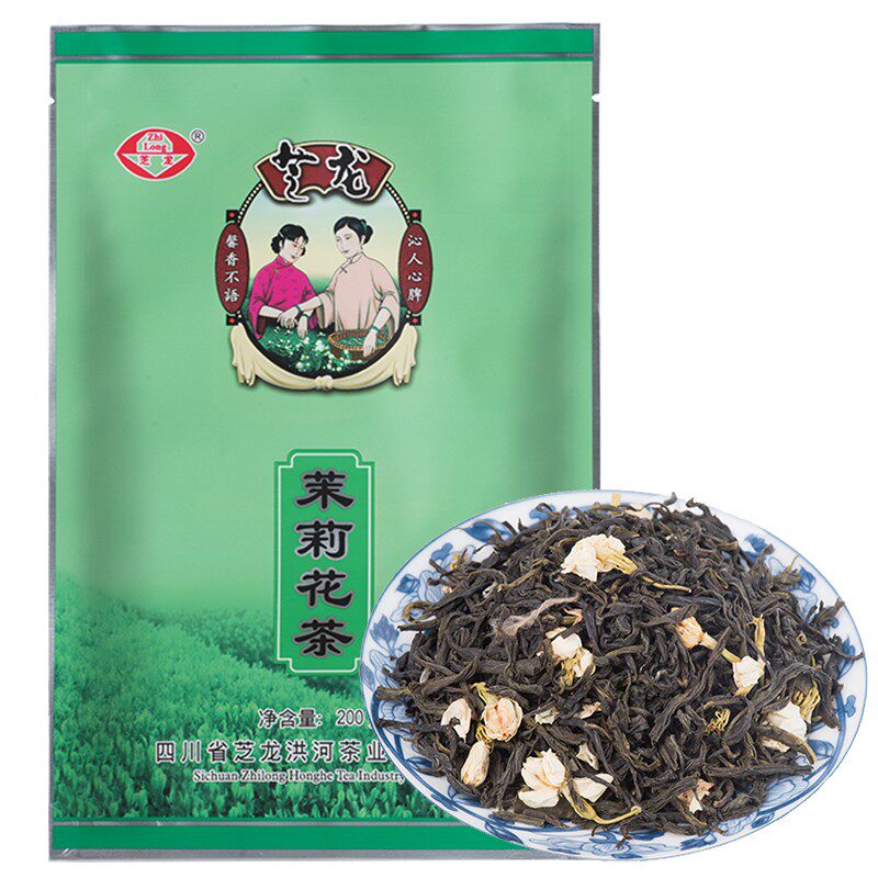 芝龙洪河茉莉花茶200g袋装 成都龙泉芝龙洪河茶厂四川好茶