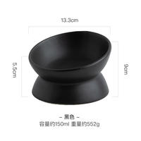 Cat bowl, ceramic cat food bowl, cervical vertebrae protection, slanted mouth bowl, anti-black chin bowl, anti-tipping, cute pet bowl, cat bowl thumbnail 2